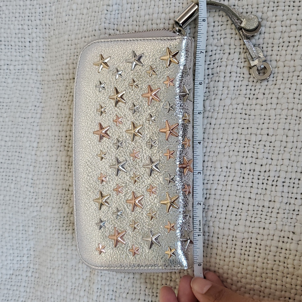 Jimmy Choo Filapa Metallic Star-Studded Wallet - Picture 13 of 13